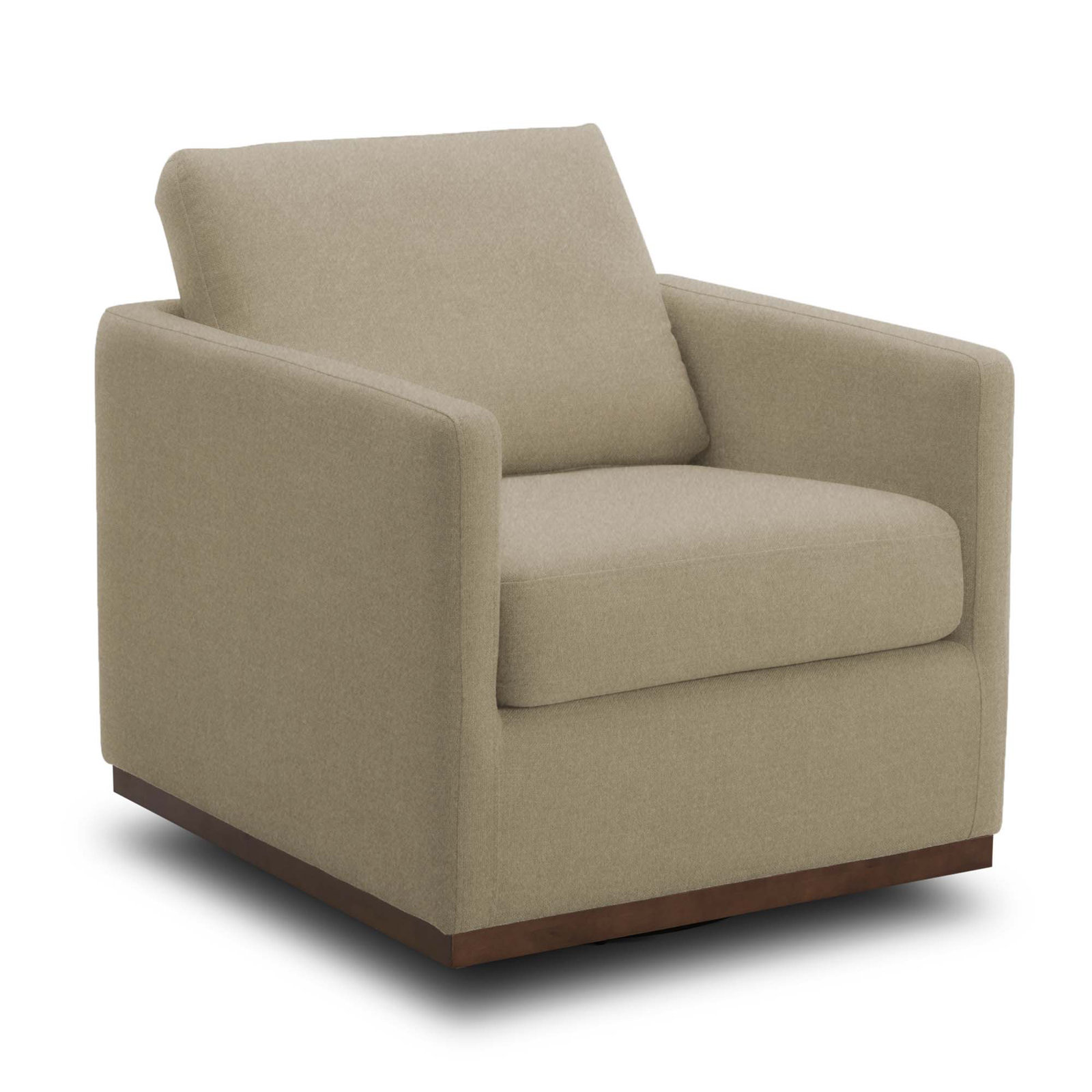Bobbi Upholstered Swivel Armchair, Vesper Sand Velvet