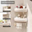 Arc Shower Shelf Coner No Drilling Bathroom Coner Shelves Suction Shower Organiser (2-Pack, White)