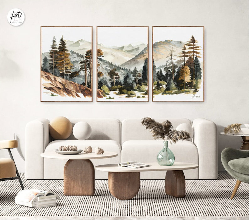 Estampes de parc national de Sequoia, nature Yosemite, affiches ou toiles murales de chambre à coucher, Toile tendue