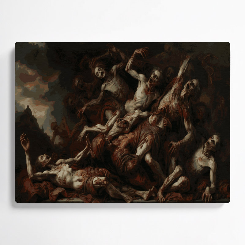 Zombies d'Halloween, art mural en métal brun, H 12 po x l 18 po