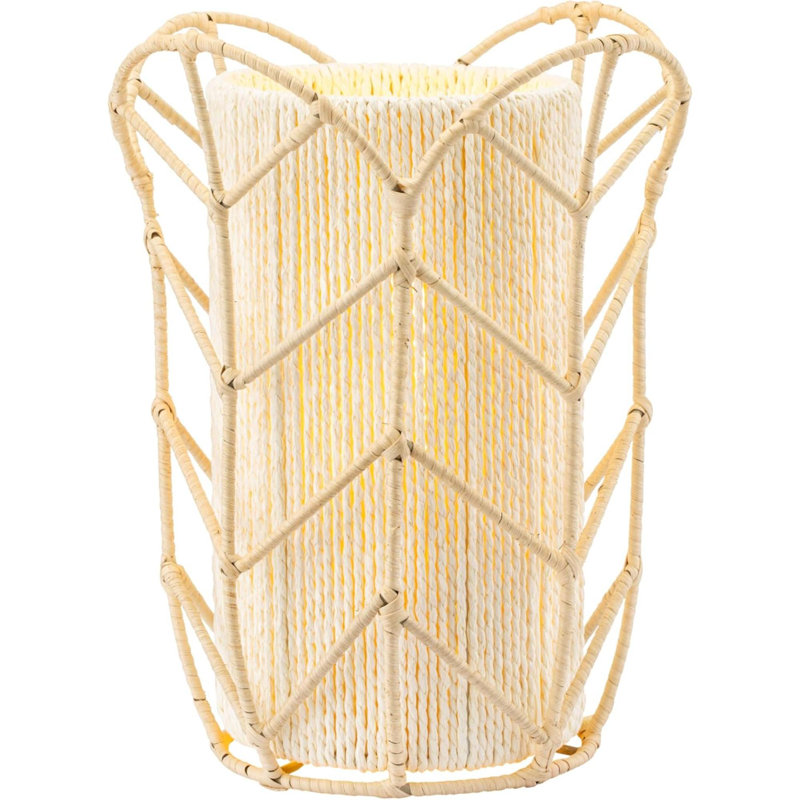 Lampe de table en rotin tissé à la main, lampe de nuit décorative, douille moyenne E26, interrupteur à bascule, éclairage ambiant