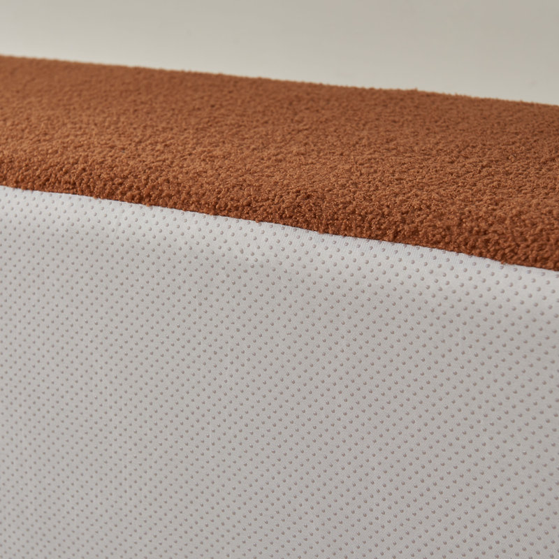 Canapé modulaire en L de 105 po avec méridienne Boneless, sans assemblage requis, Mélange de polyester beige / nounours