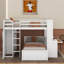 Lit mezzanine double avec lit autonome, armoire, bureau et tablettes-1351796566