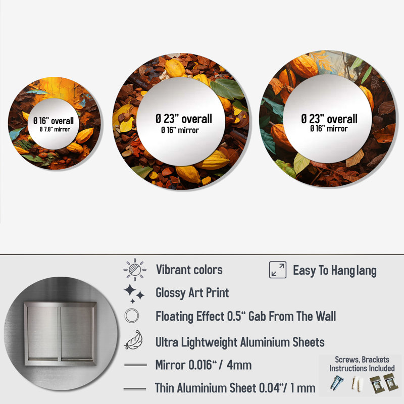Miroir mural rond en aluminium Lolah