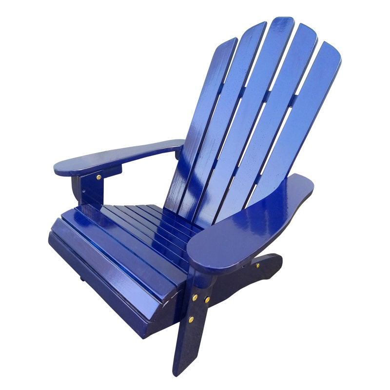 / Blue Solid Wood 'S Chair, Beautiful Design For Deck And Garden, Easy To Up