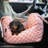  First Class Dog Car Seat Bed, Pink Heart