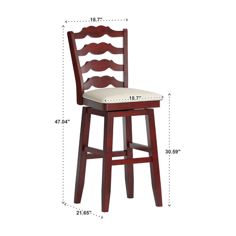 Tabouret de bar et de comptoir pivotant Fortville, Baie antique, Tabouret de bar (siège d'une hauteur de 29 po)
