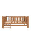 Structure de lit plateforme simple en bois avec garde-corps, lit en bois, noyer