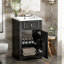 Meuble-lavabo de 20 pouces avec lavabo en céramique, porte à fermeture douce, tablette réglable et support de rangement fixé à la porte - idéal pour les petites salles de bain
