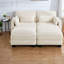 Canapés d'angle à compression, causeuse modulaire beige en chenille pour maison moderne