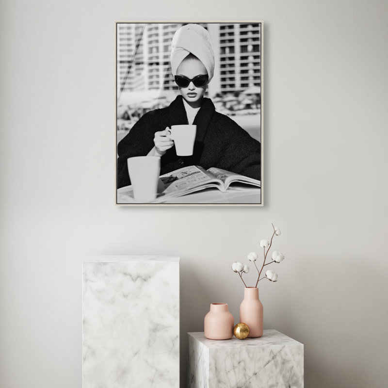 Cinematic Sip Print, 31"H x 25"W, Silver Floater Frame