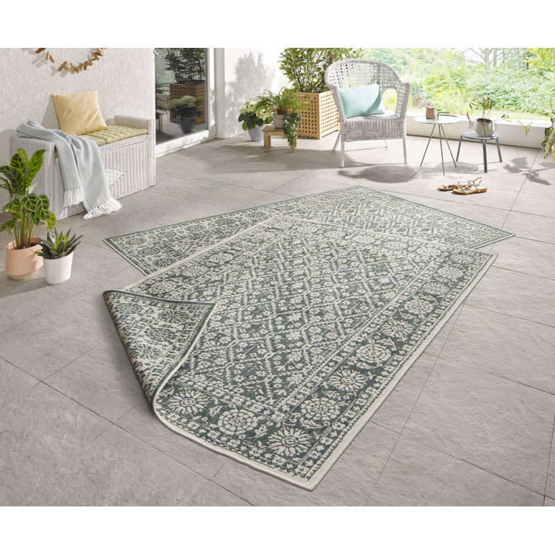 Curacao Flatweave Green Rug, Rectangular 120 x 170cm