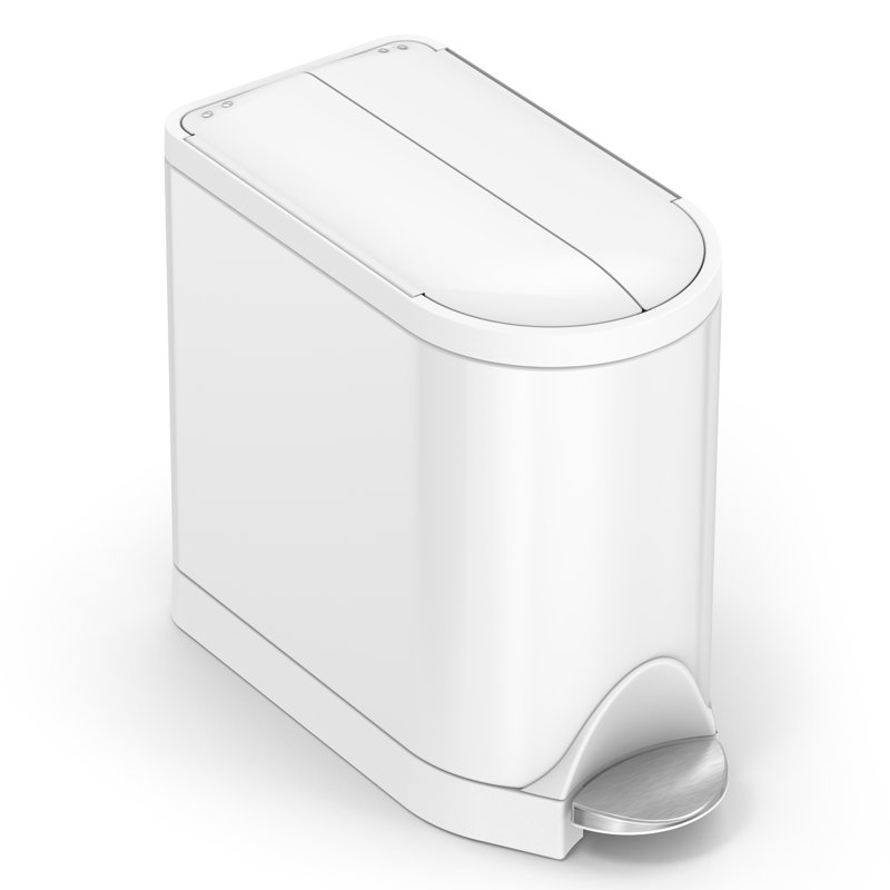 10-Litre Butterfly Step Pedal Bin, White