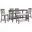 Ensemble de 6 tables de salle à manger à hauteur de comptoir avec 4 chaises et un banc-1309141770-1309141769-1309141768