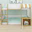 Lit superposé en bois avec bureau intégré, échelle et ports USB