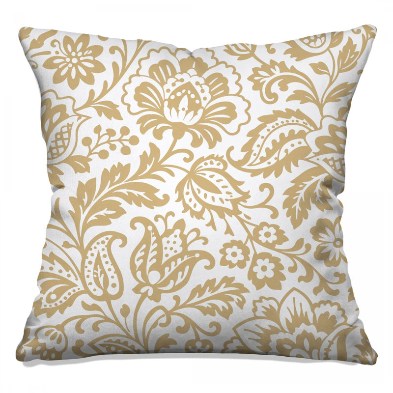 Coussins décoratifs à motif floral beige, 20 x 20 inches