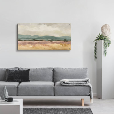  «May Lavender Field 1 Honeybloom» par Silvia Vassileva, art mural en verre acrylique, 48 po x 24 po