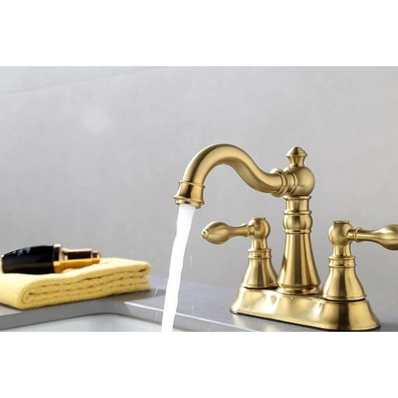 Robinet pour salle de bain à 2 poignées avec robinet à 4 poignées et robinet à ouverture double Derengge
