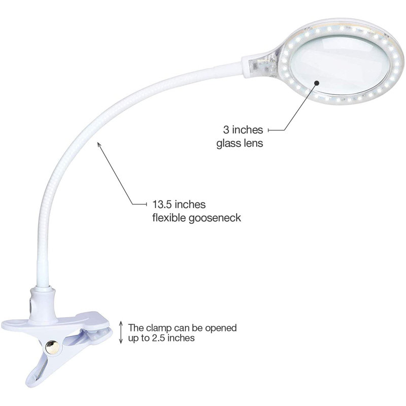Lightview Pro 23.5 in. Adjustable Gooseneck Magnifying Desk Lamp