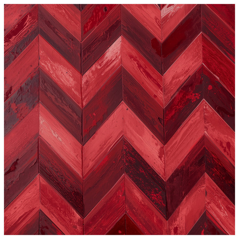 Rideaux de douche à chevrons rouges, L 70 po x H 84 po