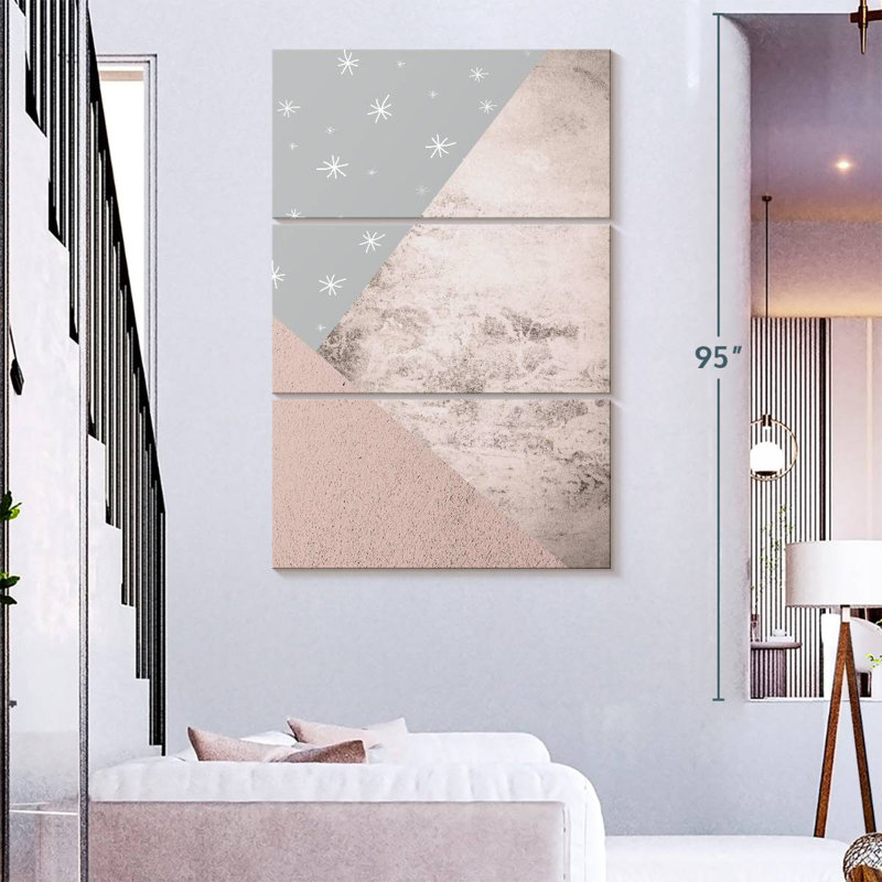 Avery Blush Pink Grey Mountains III, 32" H x 20" W