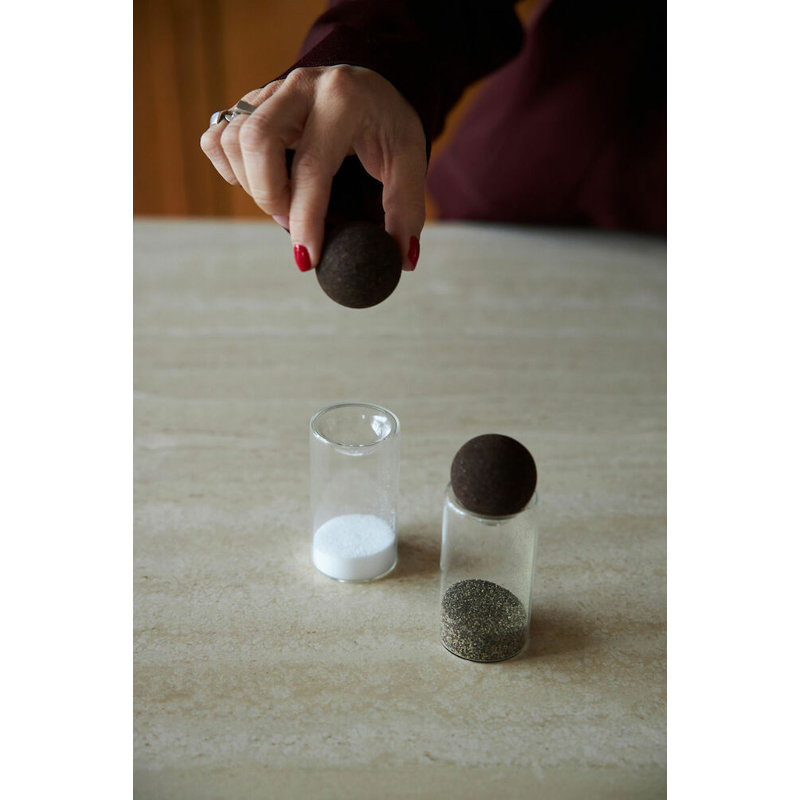 Ensemble salière et poivrière en verre