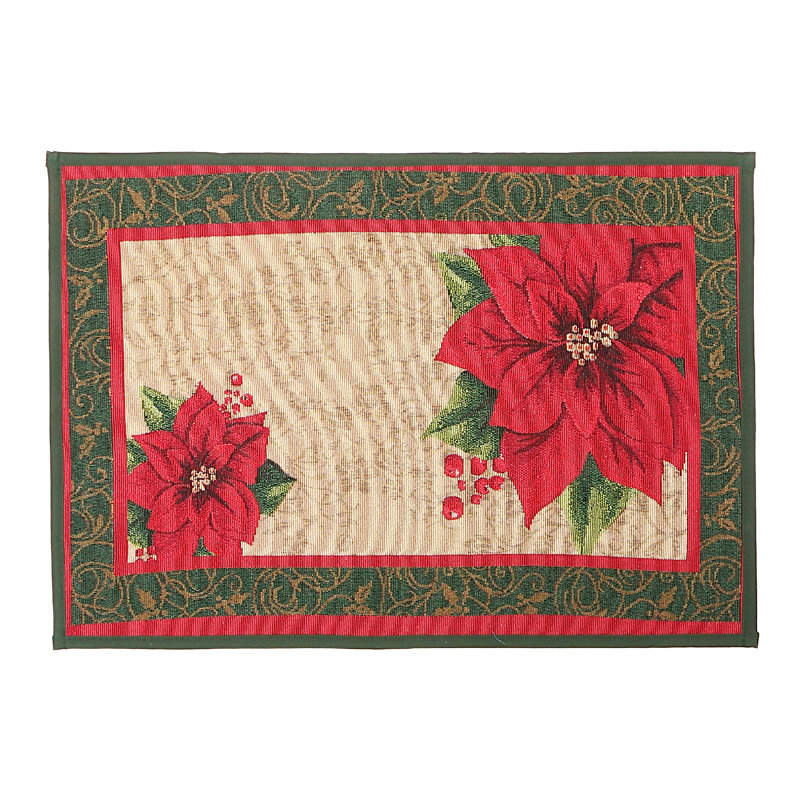 Tapis tapisserie (poinsettia)