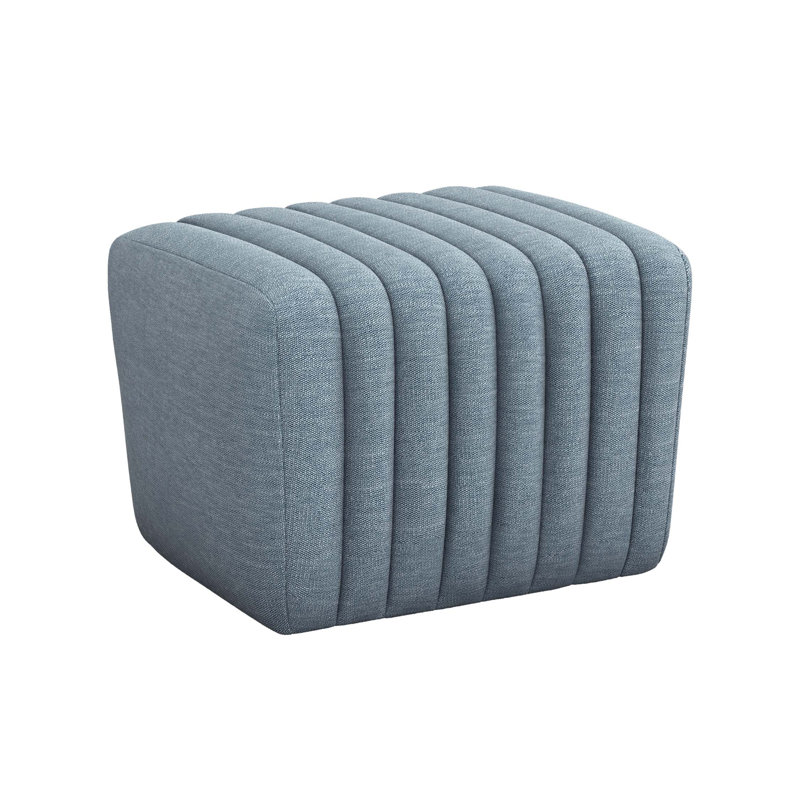 Channel Pouf, Surf Polyester Twill