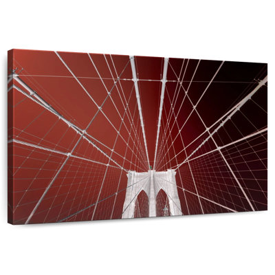Lilie Red Sky Brooklyn Bridge