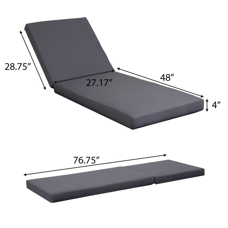 Broadway/Ian Chaise Lounge Cushion, Dark Gray
