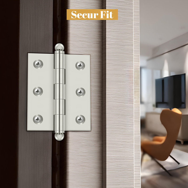2.5'' x 2'' Butt Bearing Hinge, Polished Nickel