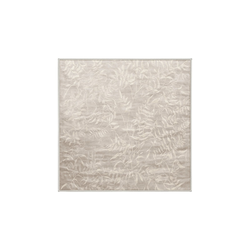 Tapis beige lavable à la machine, Carré 5 pi