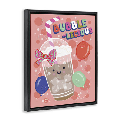 Bubble-Licious Bubble Tea Framed Floater Canvas Wall Art, design by Lisa Perry Whitebutton