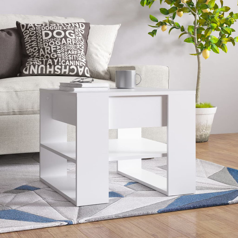 Jahmyia Sled Coffee Table with Storage, White, 45cm H x 102cm W x 55cm D