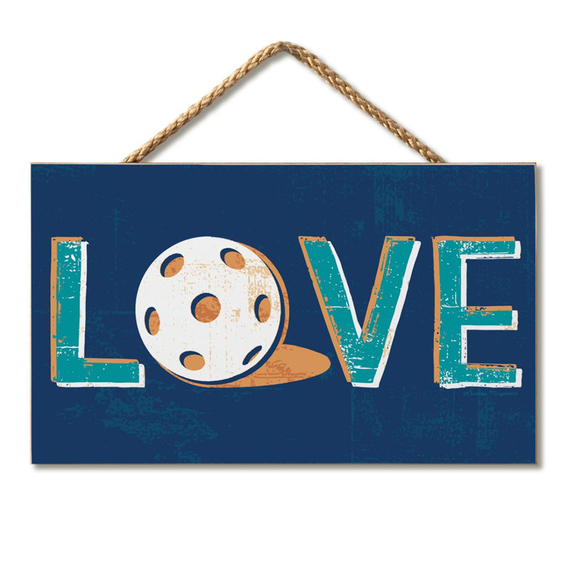 Plaque murale en bois Pickleball Love