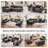 121.8" Upholstered Sectional Modern Chenille Modular Compression Banquette Sofa Dining Booth-494645477-494645483