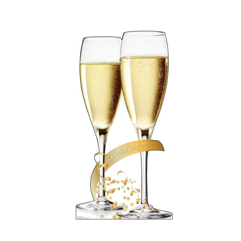 Celebrate Champagne Glasses 70'' Cardboard Standup Decor
