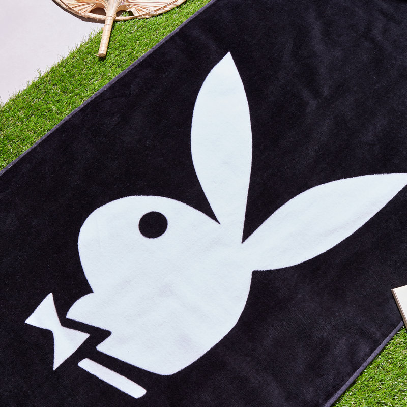 Classic Bunny 100% Cotton Beach Towel Black/White