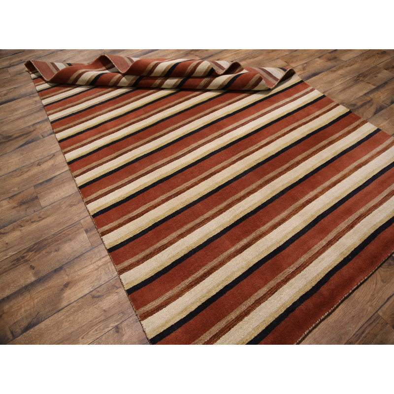 Tapis oriental en laine noué à la main rouge / beige Lavdmir