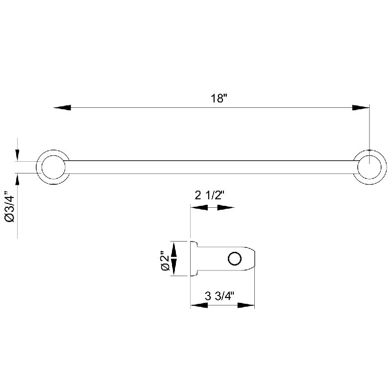 Holborn 18" Towel Bar, Satin Nickel, 2" H x 18" L x 3.75" D