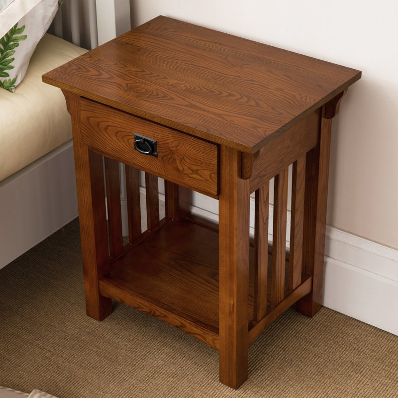 Mission Solid + Manufactured Wood Side Table, Brown