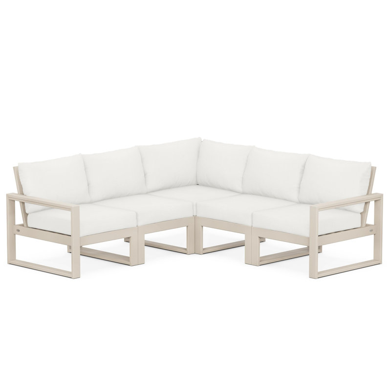 POLYWOOD® Edge 85" Patio Sectional, Sand, Natural