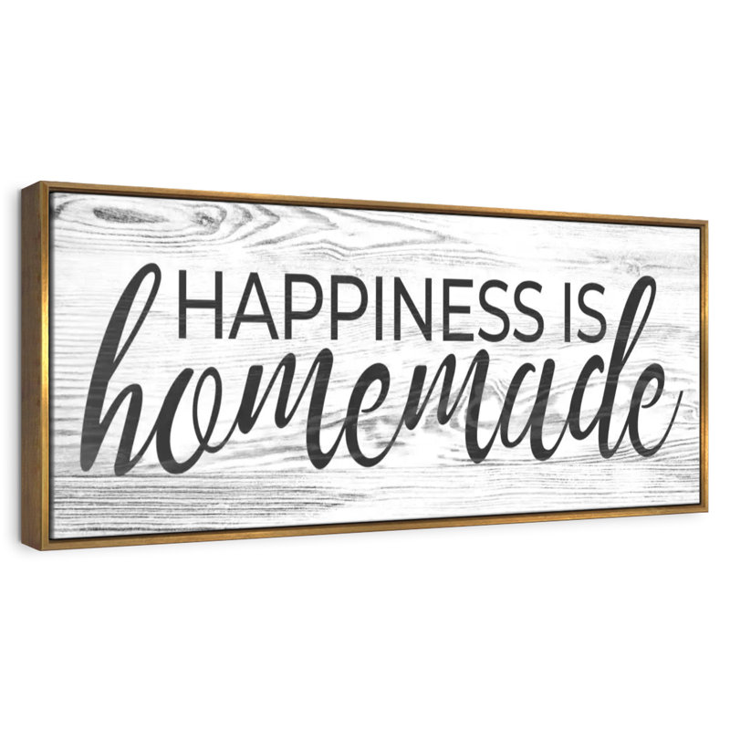 Plaque murale «Happiness Is Hommade» II, Floating Frame Gold, 43 po x 15 po
