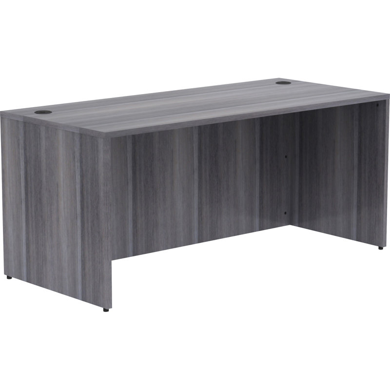 Weathered Charcoal Laminate 66" Rectangular Desk Shell