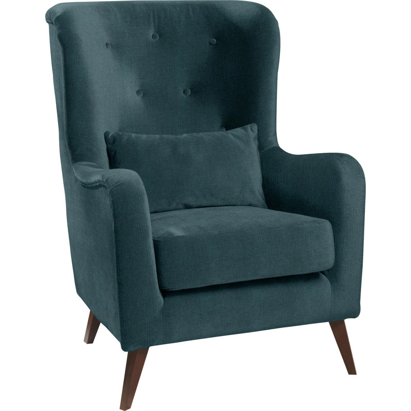 Noah Upholstered Wingback Chair, Blue