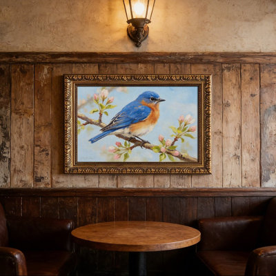 Blue Bird Spring ArtOrnate Vintage Wall Frame – Decorative Gold Frame for Art.