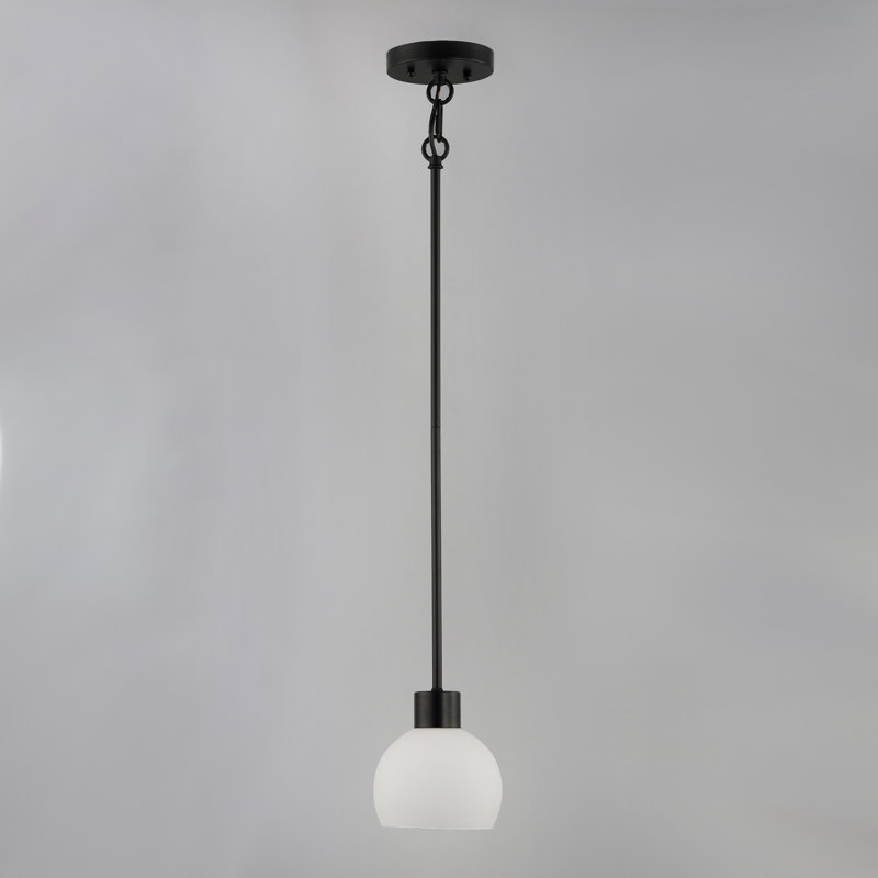 Luminaire suspendu en forme de dôme à 1 lumière Stackpole, Noir