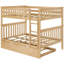 Lit superposé simple au-dessus de simple en bois massif avec lit gigogne Aileana-90958806-31282760