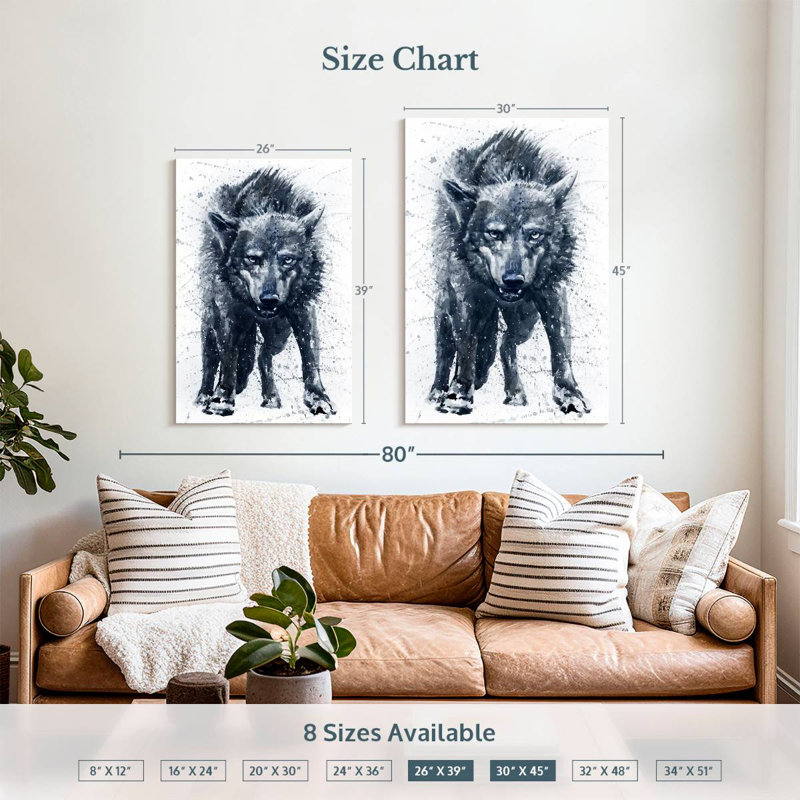 Brampt Angry Wolf, 39" H x 26" W