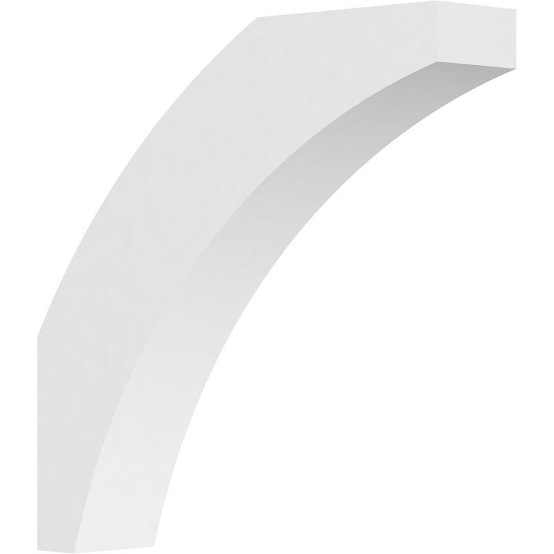 3"W x 16"D x 16"H Standard Thorton Architectural Grade PVC Knee Brace, 16"H x 3"W x 16"D
